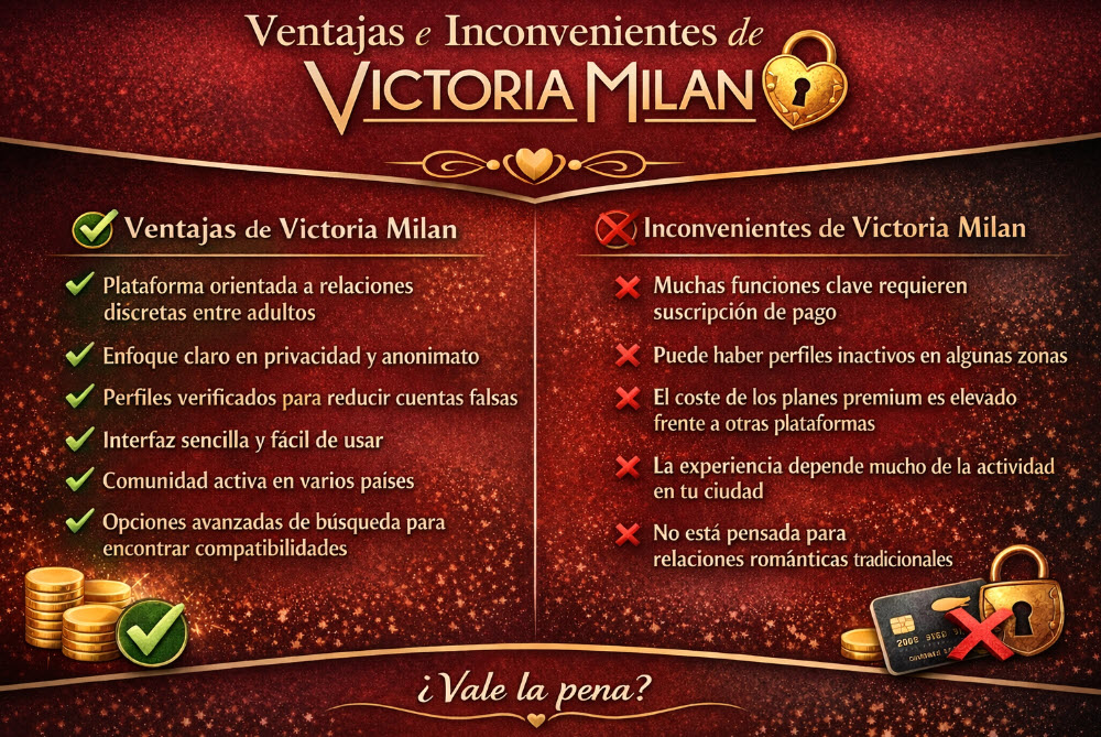 Ventajas e inconvenientes Victoria Milan